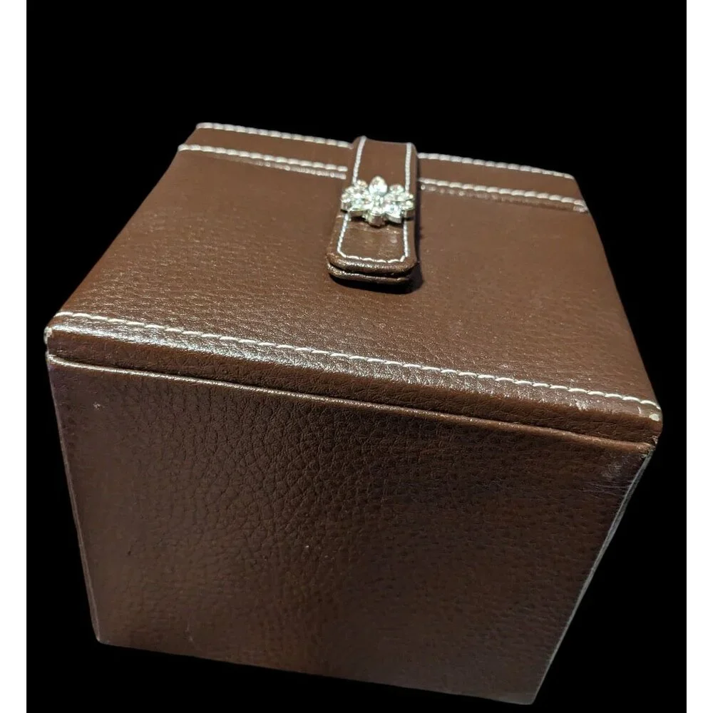 Brown And Black Faux Leather Jewelry Travel Case